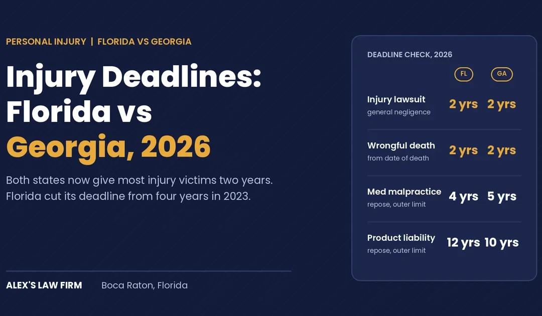 Personal Injury Statute of Limitations: Florida vs Georgia (2026)